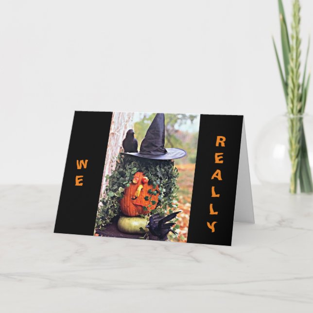 WÜNSCHEN WIR, DASS WIR DAS "IN PERSON" HALLOWEEN S KARTE (Vorderseite)