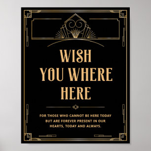 Wünschenswert ist die Art Deco 20s Black Gold Hoch Poster