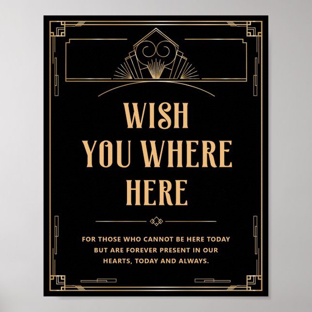 Wünschenswert ist die Art Deco 20s Black Gold Hoch Poster (Vorne)