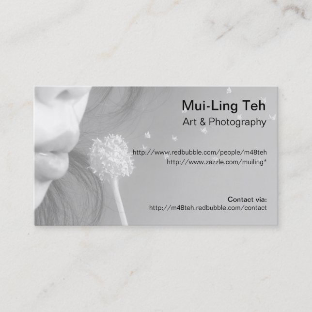 Wunschkarte Visitenkarte (Vorderseite)