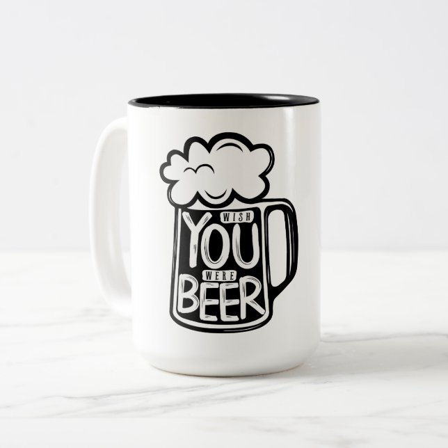 Wünschst du wärst Typografie Zweifarbige Tasse (Vorderseite Links)