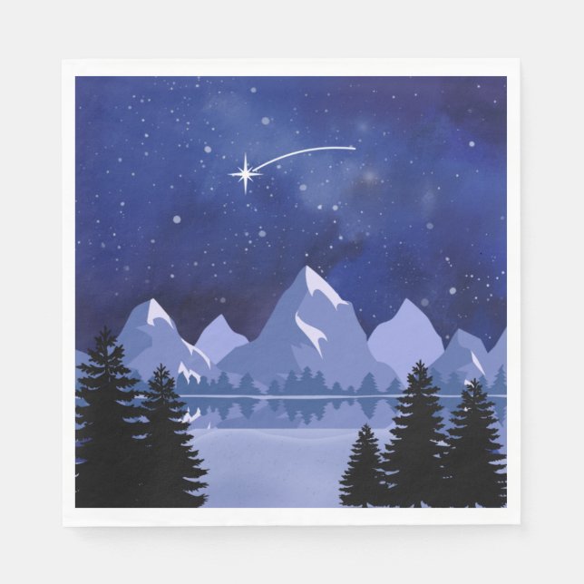 Wunschstern-Nacht Himmel Serviette (Vorderseite)