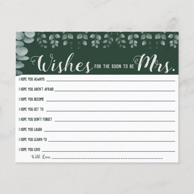 wünscht, dass der Bald Frau Brautparty-Karte wird Flyer (Vorne)