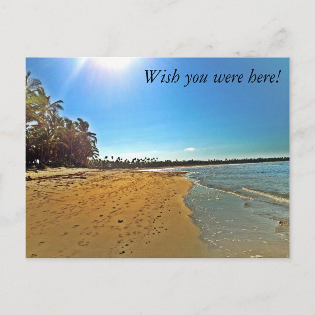 Wünscht, ihr wäret hier! Strandpostkarte Postkarte (Vorderseite)