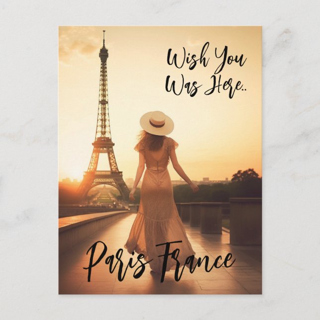 Wünscht, ihr wart here Paris Frankreich Postkarte (Vorderseite)