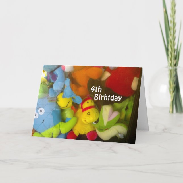 WÜNSCHT NACH EINEM FUN "4. BIRTHTAG" KARTE (Vorderseite)