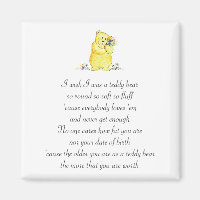 Wünschte, ich wäre ein Teddy Bären Gedicht Magnet