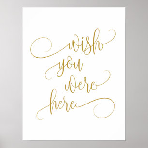 wünschten Sie wären hier Gedenktafel der Hochzeit  Poster