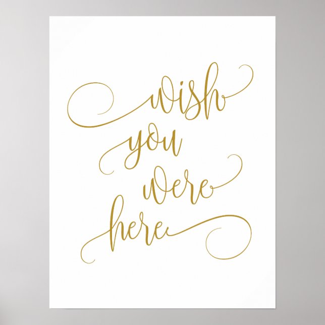 wünschten Sie wären hier Gedenktafel der Hochzeit  Poster (Vorne)