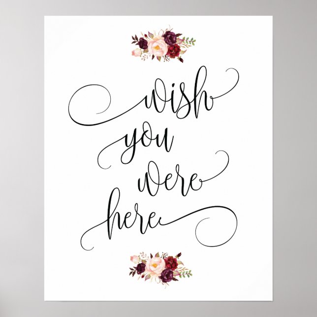 wünschten, Sie wären hier Gedenktafel der Hochzeit Poster (Vorne)
