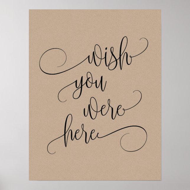 wünschten, Sie wären hier Gedenktafel für Hochzeit Poster (Vorne)