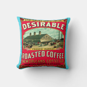 Wunschtierter französischer Markt Röstkaffee Kissen