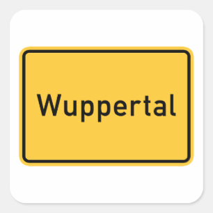 Wuppertal, Deutschland Road Sign Quadratischer Aufkleber
