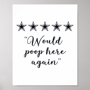 Würde hier nochmal kacken lustiges Badezimmer-Schi Poster