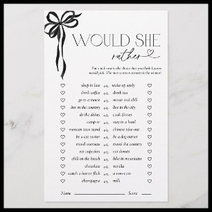 Würde sie eher Black Bow Brautparty Game