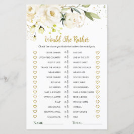 Würde sie eher das Brautparty von White Roses spie