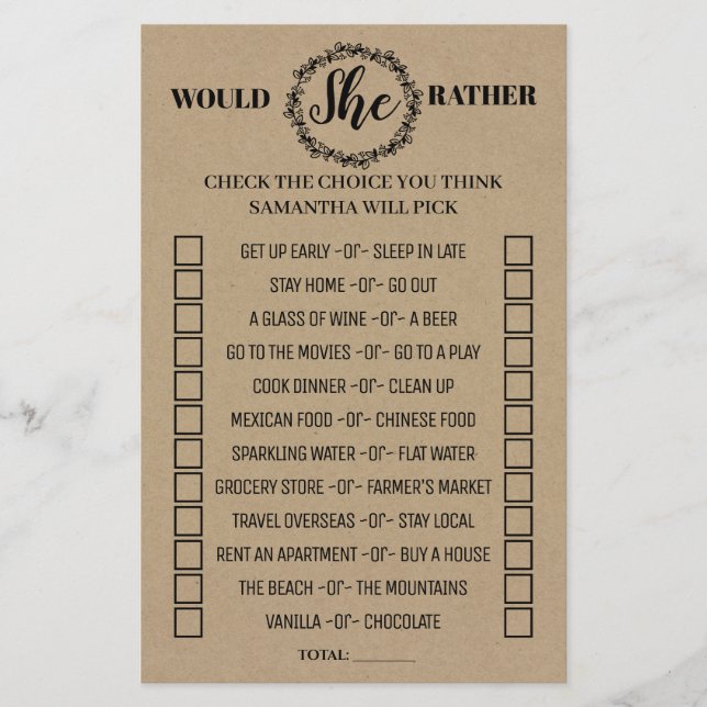 Würde sie eher rustikal duschen zweisprachiges Spi Flyer (Vorne)