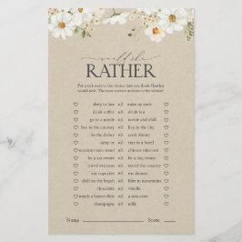 Würde sie eher rustikales Daisy Brautparty Game