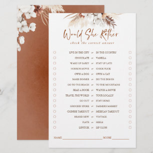 Würde sie eher Terracotta Floral Bridal Game
