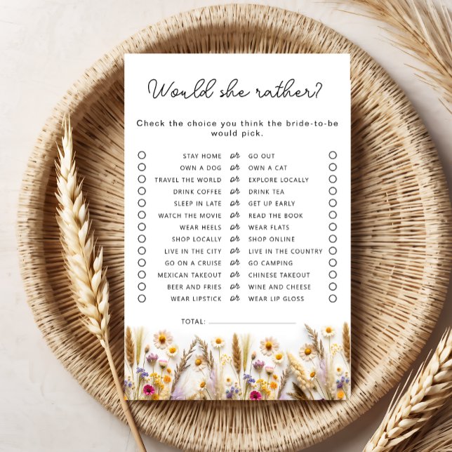 Würde sie eher Wildblume Brautparty Game (Von Creator hochgeladen)