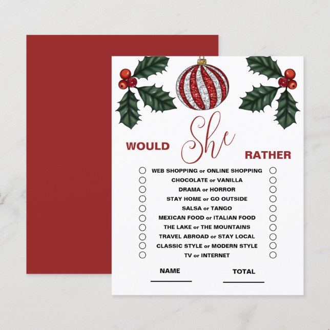 Würde sie eher Winter Bridal Game (Vorne/Hinten)