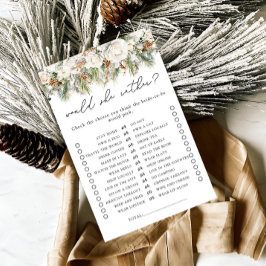 Würde sie eher Winter Floral Brautparty Game