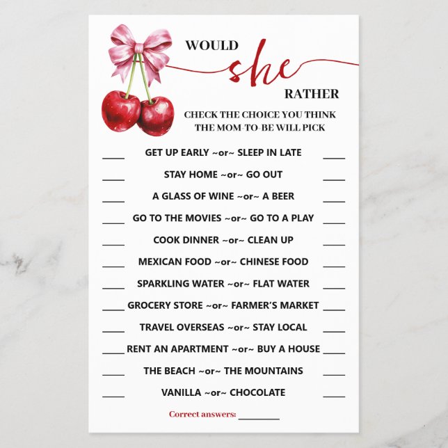 Würde sie lieber die Babyduschkarte bestellen? Flyer (Vorne)