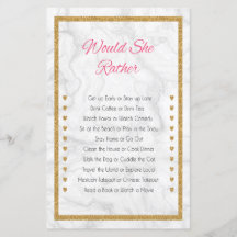 Würde sie lieber Gold Brautparty spielen