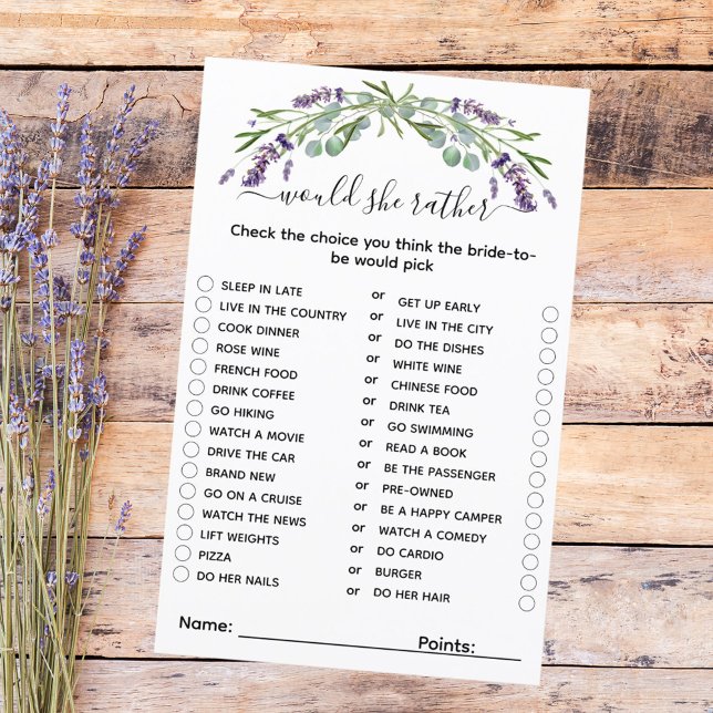 Würde sie lieber Lavendel Brautparty spielen? (Von Creator hochgeladen)