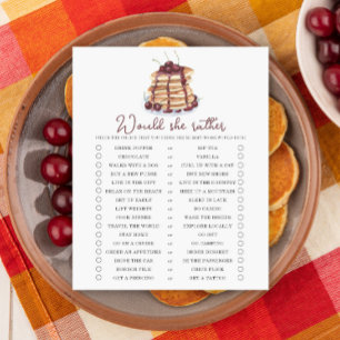 Würde sie lieber Pancakes Baby Dusche Spiel