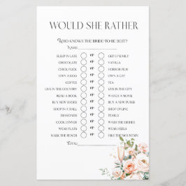 Würde sie lieber Petals und Prosecco Bridal Spiel