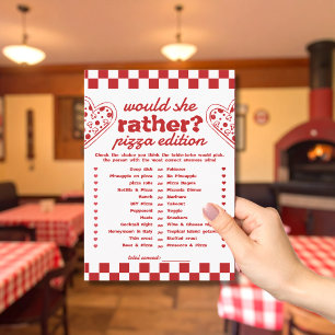 Würde sie lieber Pizza Bachelorette-Spielkarte Einladung