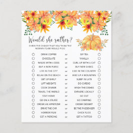 Würde sie lieber - Pumpkin Baby Duschspiel