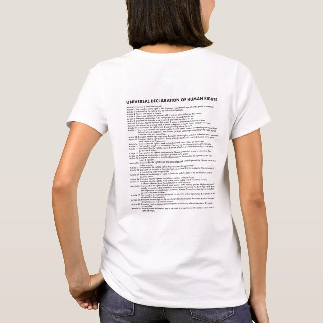 Würde/universelle Erklärung von Menschenrechten T-Shirt (Rückseite)