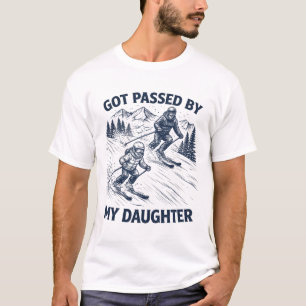 Wurde von meiner Tochter getreten Lustiger Skivate T-Shirt