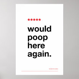 WÜRDE WIEDER HIER KACEN – Lustiges Badezimmerplaka Poster