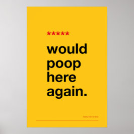 WÜRDE WIEDER HIER KOTZEN – Lustiges Badezimmerplak Poster