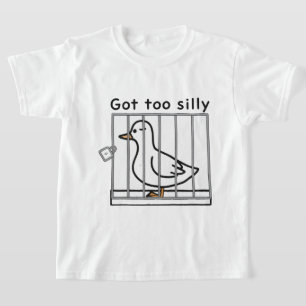 Wurde zu alberne gestresste Ente im Käfig Humor T-Shirt