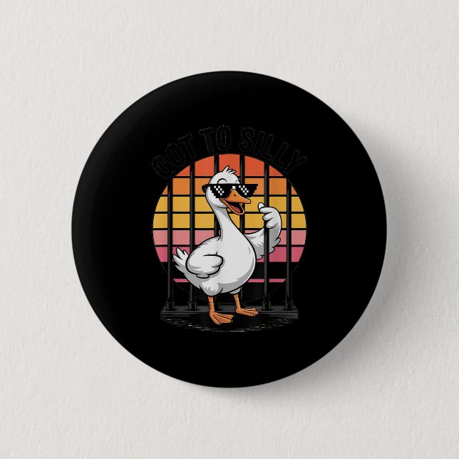 Wurde zu alberner lustiger Gans Retro-Singles Knas Button (Vorderseite)