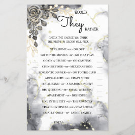 Würden sie eher schwarze Rose Duschspielkarte Flyer