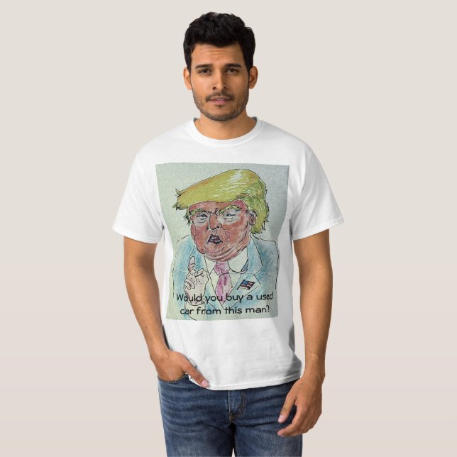 Würden Sie einen Gebrauchtwagen von diesem T-Shirt (Vorne ganz)