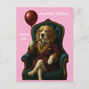 Würdevoller Beagle-Geburtstagsballon Postkarte