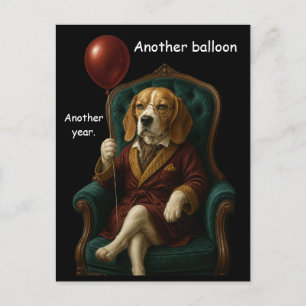 Würdevoller Beagle-Geburtstagsballon Postkarte