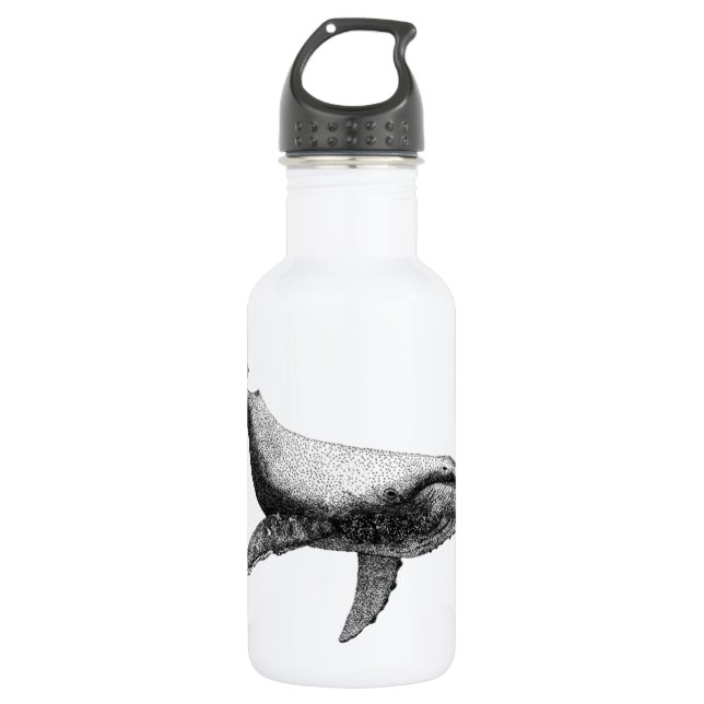 WÜRDEVOLLER BUCKEL-WAL TRINKFLASCHE (Vorderseite)