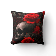 Wurf Kissen Rebellion 78 Totenkopf und Rosen