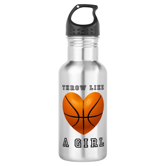 Wurf wie ein Mädchenbasketball Trinkflasche (Vorderseite)