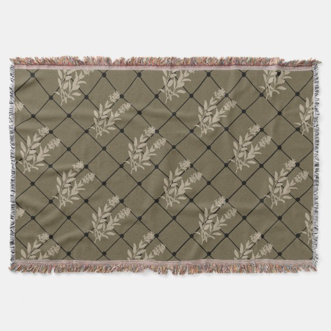 Wurfdecke, Brauner Salbei-Design Decke (Vorderseite)