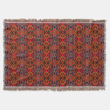 Wurfdecke Feurig Rot Orange Schwarz