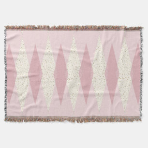 Wurfdecke im Retro-Stil mit rosa Argyle-Muster Decke