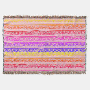 Wurfdecke mit Regenbogen-Ombre-Stammesstreifen Decke